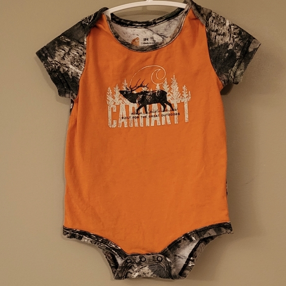 Carhartt "Built for the Great Outdoors" orange onesie/bodysuit - Picture 1 of 3